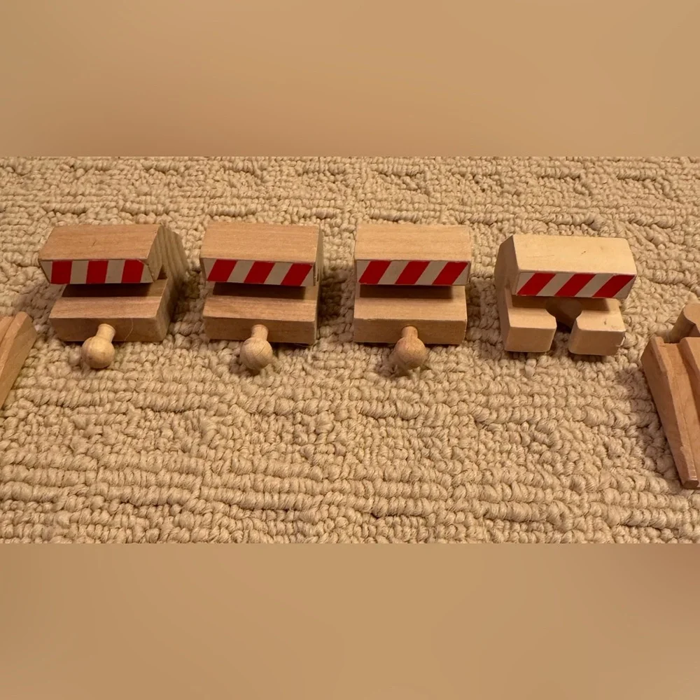 Stops, ramps & straights wooden rail /train track compatible w/ Brio and Thomas